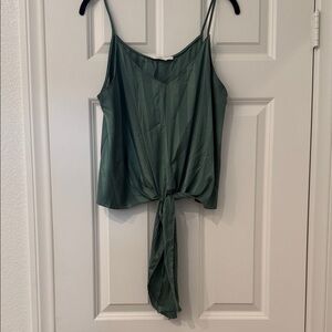 Lush Forest Green Tie-Front Camisole